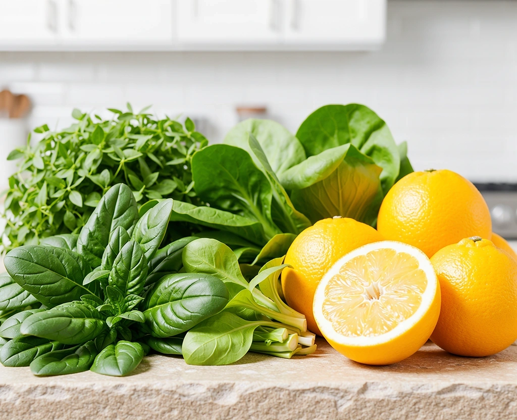 Fresh nutrition and vegetables for mental clarity